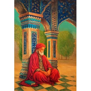 S. A. Noory, 24 x 36 Inch, Acrylic on Canvas, Figurative Painting, AC-SAN-255